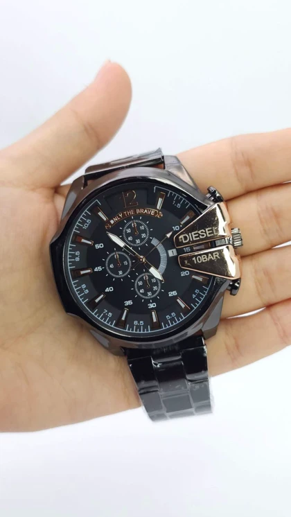ساعت مچی مردانه دیزل شاخ دار Diesel سبک 3موتوره و تاریخ دار