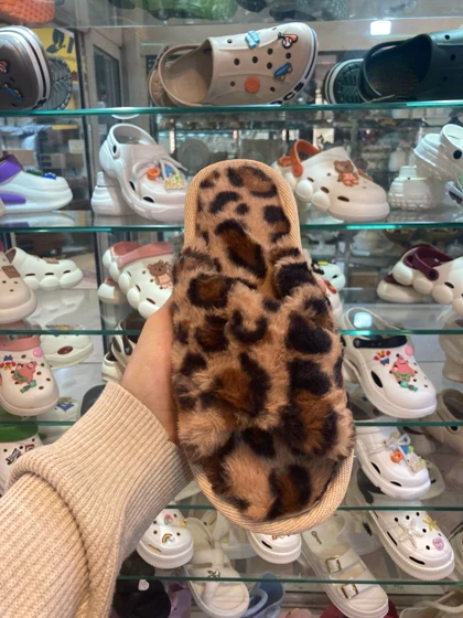 دمپایی حوله ای نیکتا مدل 4-12000 ضربدری پلنگی