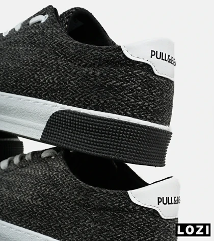 کفش کتانی مردانه مشکی سفید PULL & BEAR