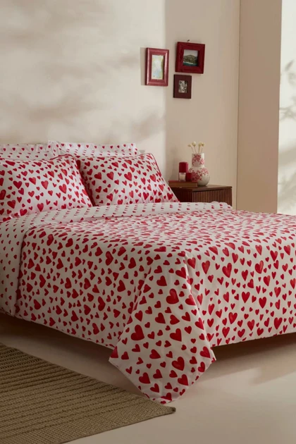 سرویس روتختی دو نفره Karaca Home مدل Amour Bliss پنبه - قرمز