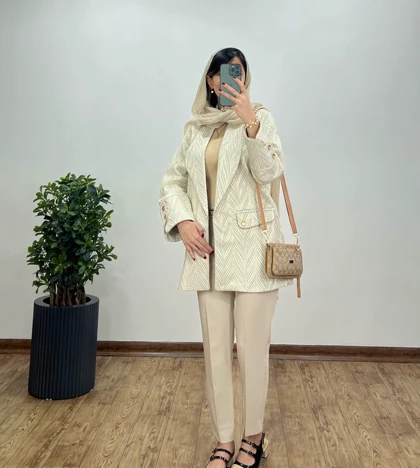 مانتو مجلسی ژاکارد طوطیا