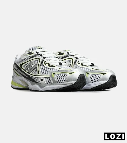 کفش کتانی مردانه و زنانه سفید مشکی لیمویی NEW BALANCE 1064 مدل 8153