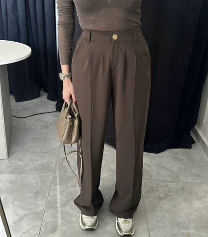 شلوار پارچه ای زنانه نیم بگ وارداتی ترک perry