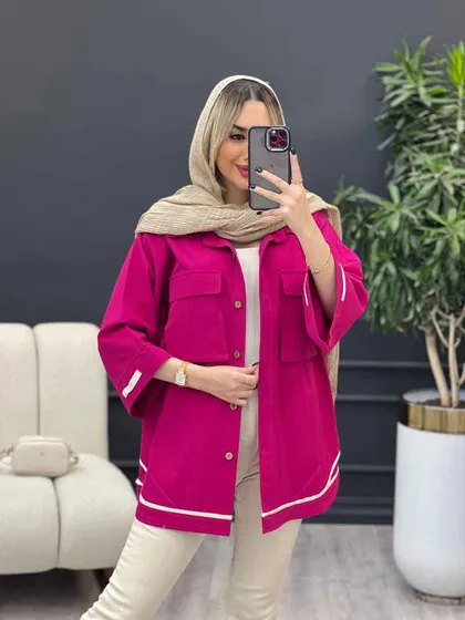 مانتو نوار دوزی دو جیب