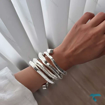 دستبند زنانه نقره ایی فرمی Bracelet-8469-L