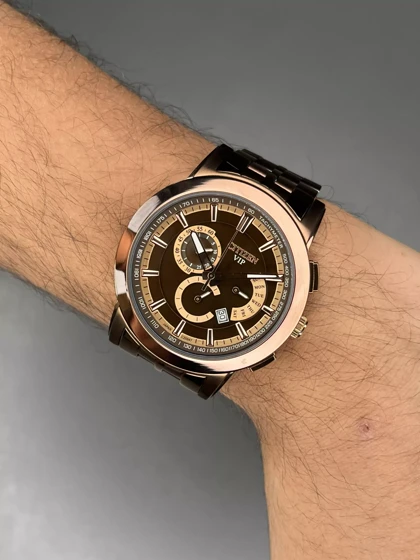 ساعت مچی سیتیزن وی ای پی کورنوگراف شکلاتی Citizen VIP