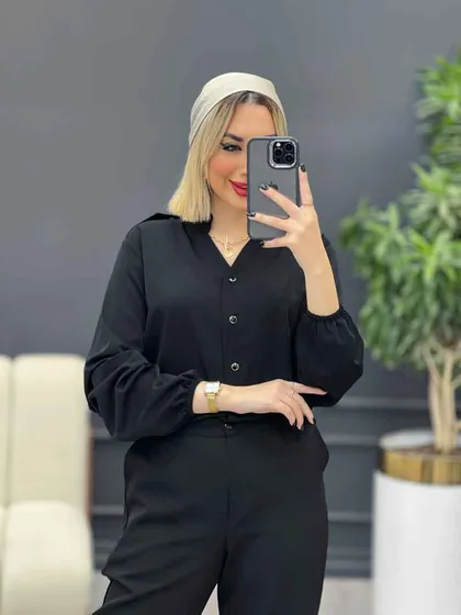 شومیز ساده جلو دکمه