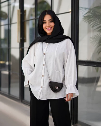 شومیز زنانه مدل کوک‌دوزی کد 21214