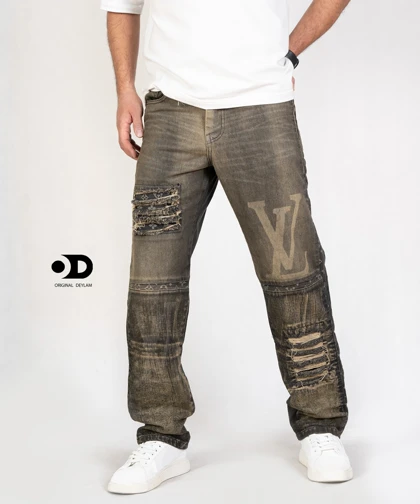 شلوار نیم بگ کاستوم شده تینت کرم نسکافه ای خاص کد 77