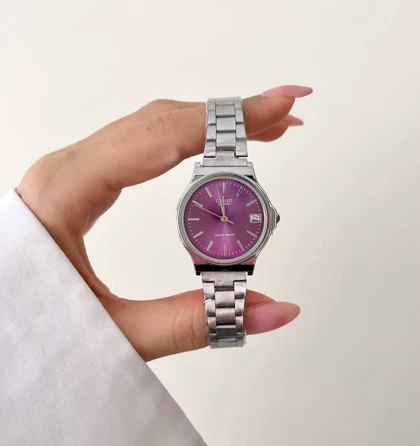 ساعت کاسیو زنانه vintage صفحه بنفش