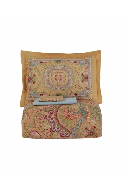 سرویس روتختی دو نفره Karaca Home مدل Manas پنبه - خردلی