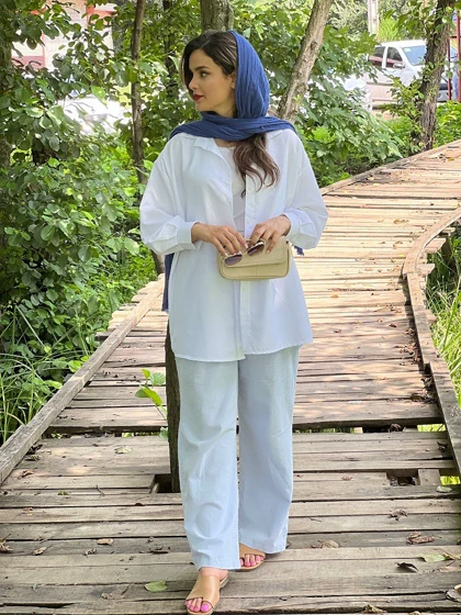 مانتو شومیزی سفید ساده