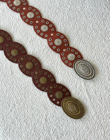 کمربند کابوئی چرم بیضی