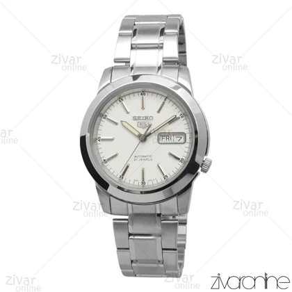 ساعت سیکو 5 اصل مردانه نقره ای صفحه سفید اتوماتیک 104172