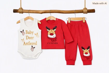 لباس سه تیکه نوزادی زیر دکمه دار پسرانه کد 207