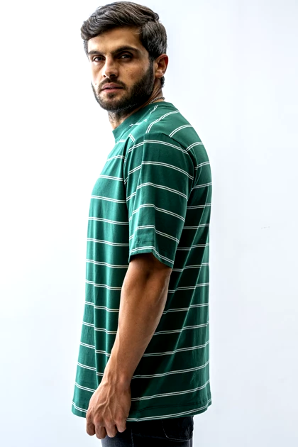 تیشرت آستین کوتاه راه راه مردانه