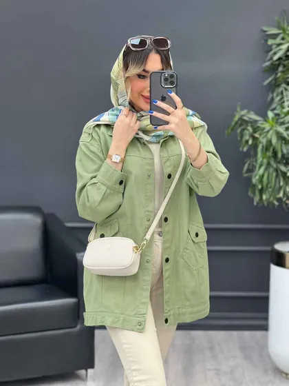 مانتو کتان سرشانه پاگن نیلیا