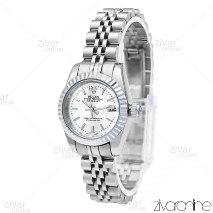 ساعت رولکس دیت جاست زنانه تمام نقره ای 105910