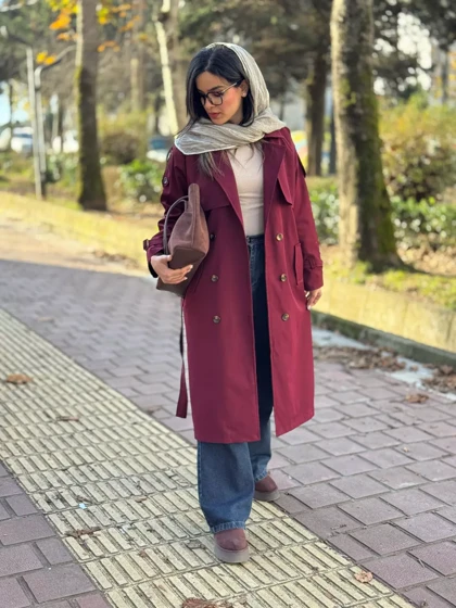 ترنچ کت بارانی آستردار شیدا