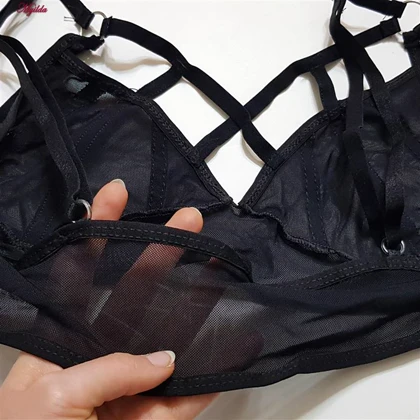 ست شورت و نیم‌تنه زنانه فانتزی مدل بدون فنر توری مشکی کد 4685-4120