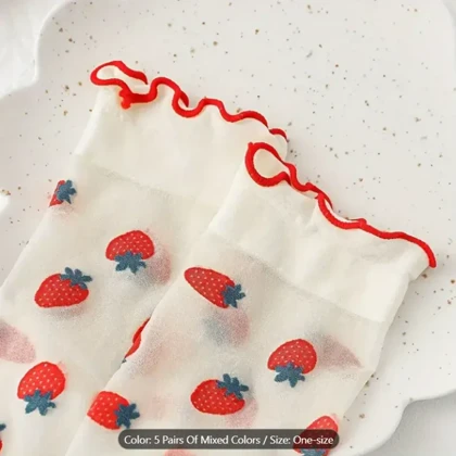 پک 5تایی جوراب نازک میوه ای