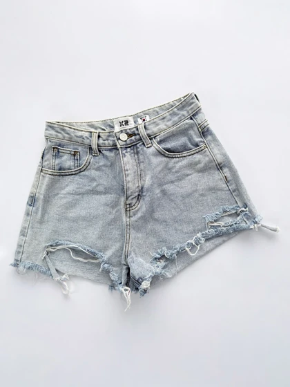 شورتک کوتاه جین پاچه ریش