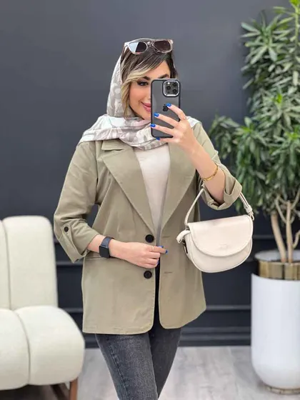 مانتو دو دکمه ثمین