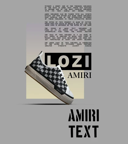 کفش اسنیکرزمشکی سفید Amiri Text