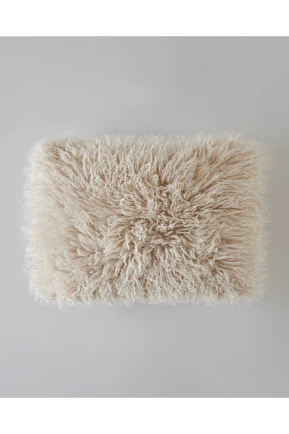 روکش کوسن مستطیلی English Home مدل Fluffy پنبه و پلی‌استر - بژ