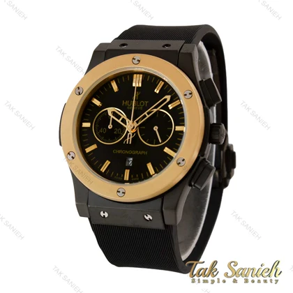 ساعت هابلوت مردانه سه موتوره مشکی طلایی Hublot-4898-G