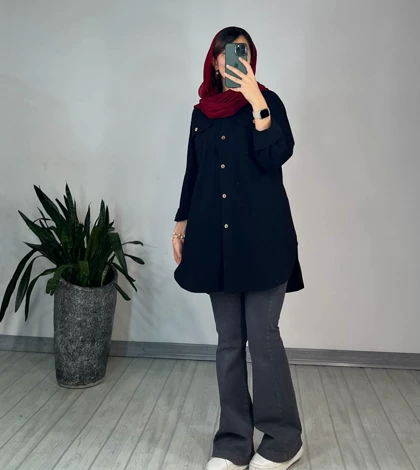 مانتو بلند لینن آلاله