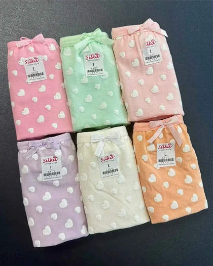 شورت زنانه اسلیپ طرح قلب اوت لت