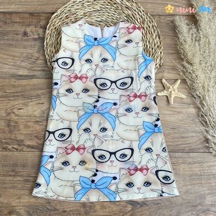 ست سارافون و کیف دخترانه مدل گربه