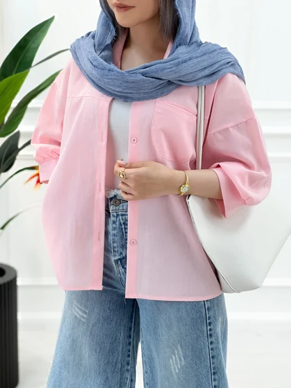 شومیز مانتویی لینن ژاله