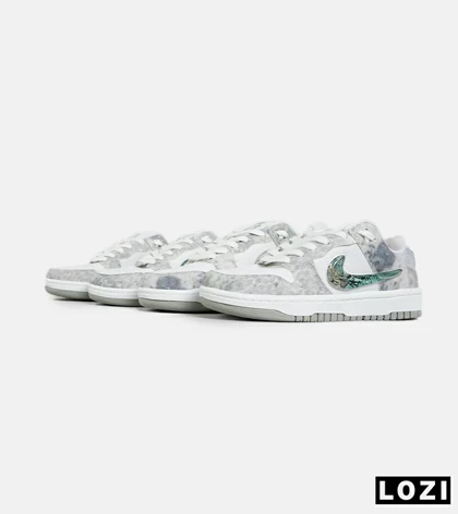 کفش کتانی مردانه و زنانه طوسی سفید سبز نایک NIKE dunk low steam puppet