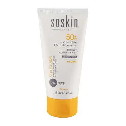 کرم ضد آفتاب رنگی ساسکین spf50