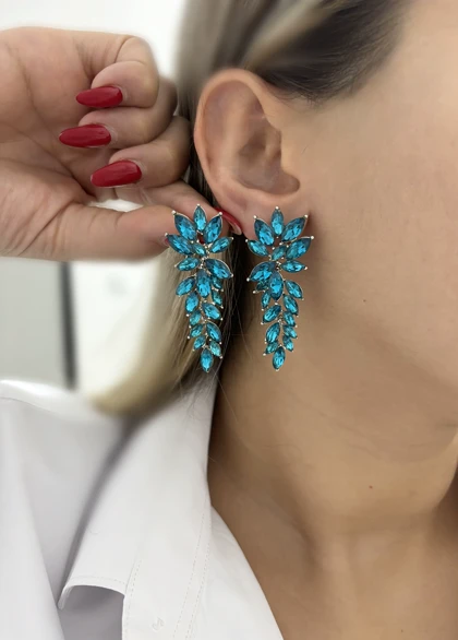 گوشواره مجلسی آویزی خوشه زنانه 884