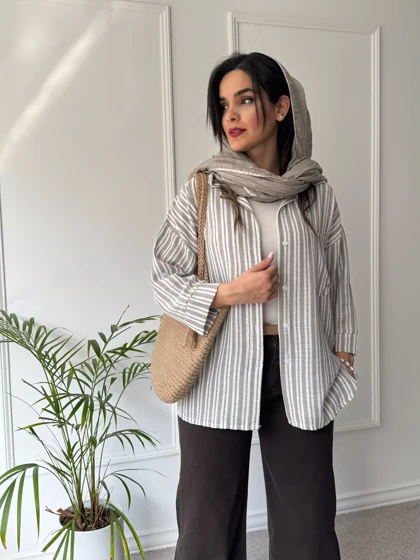 مانتو شومیزی راه راه یاس