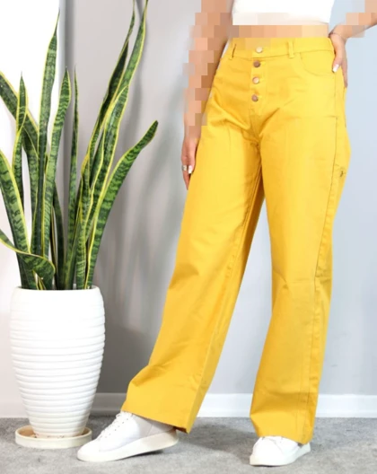 شلوار نیم بگ کتان خارجی کد 10112