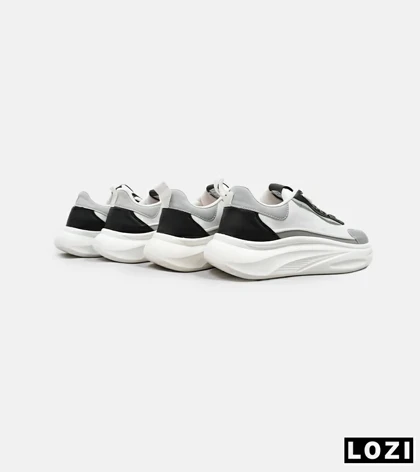 کفش کتانی مردانه سفید طوسی BERSHKA