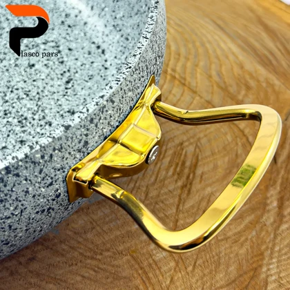 تابه 28 خمره ای دودسته درب پیرکس طوسی هاناتک