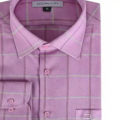 پیراهن مردانه رسمی راه راه صورتی روشن