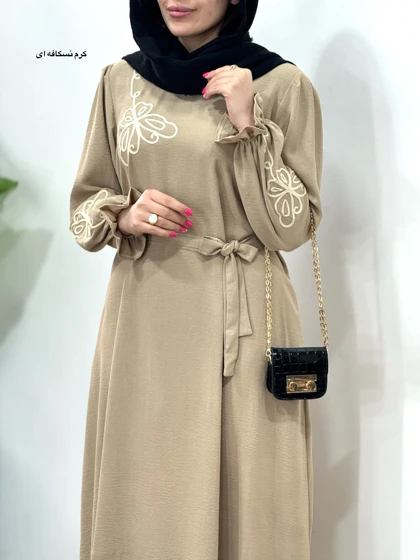 پیراهن مانتویی گلدوزی یامین