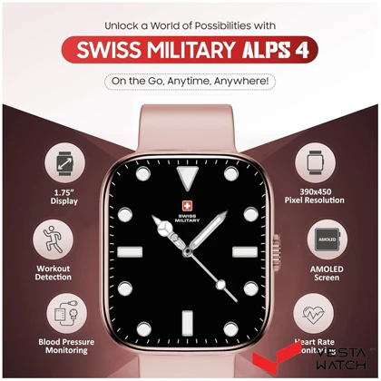 ساعت مچی هوشمند سوئیس میلیتاری SWISS MILITARY مدل SM-WCH-ALPS4-RGLDF-PNKSS