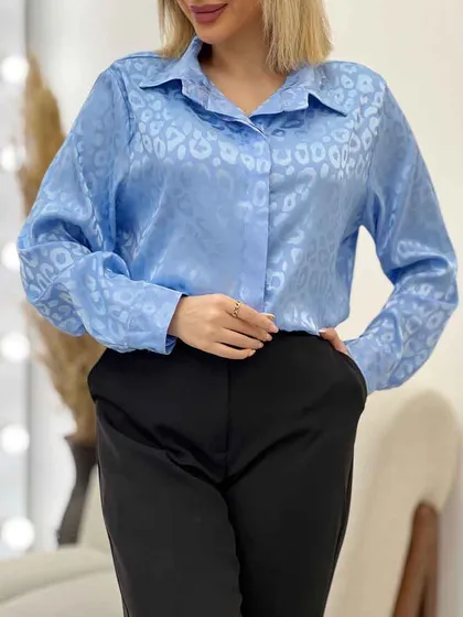 شومیز ساتن طرح پلنگی