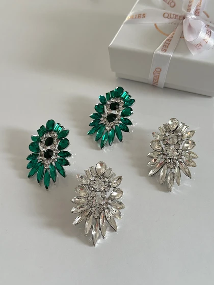 گوشواره کریستالی دخترونه طرح گل