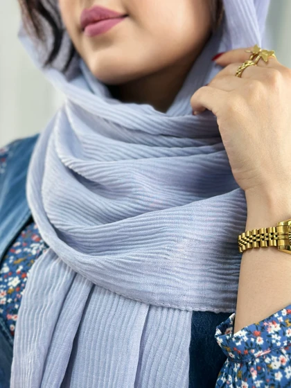 شال شیدا طوسی آبی 2