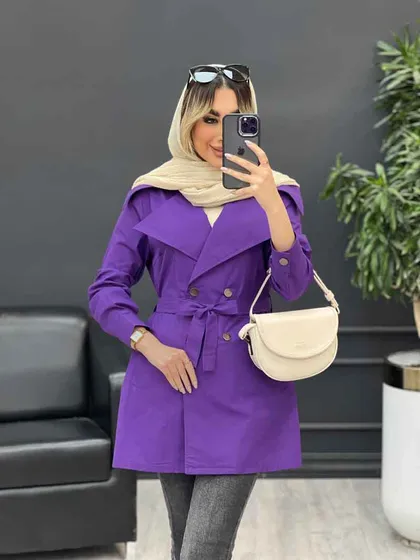 مانتو کمردار دو جیب