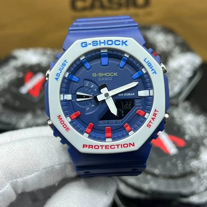 ساعت مچی جیشاک ساعت جهانی موتور ژاپن سورمه‌ای