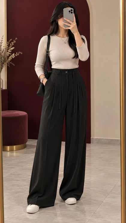 شلوار سیلک ریزشی پیله دار کد 6002